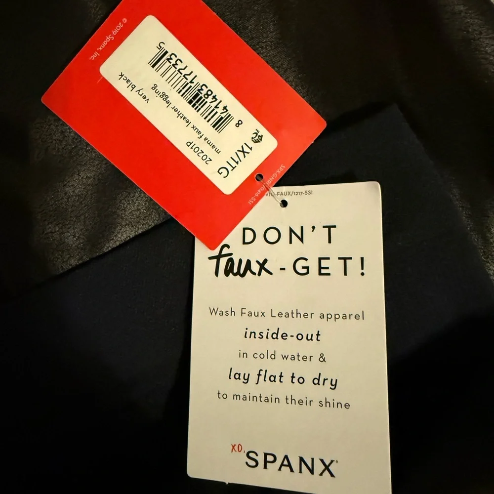 NWT💎Spanx Mama Faux Leather Leggings Black Size 1X Retail $110 Soft! - Picture 4 of 6